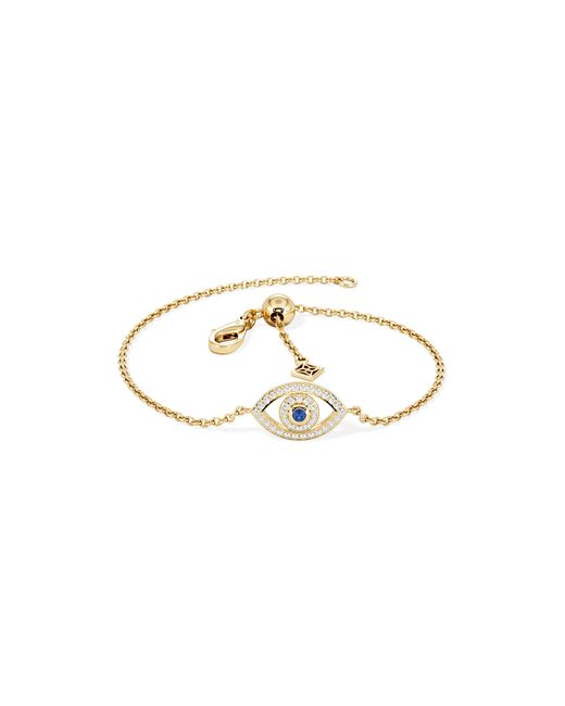 The Diamond Store Metallic Evil Eye 0.21Ct Sapphire Lab Diamond Adjustable Bracelet