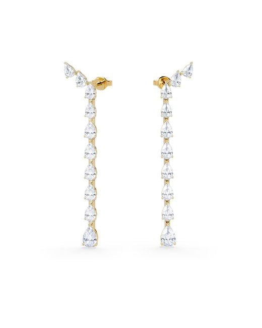 The Diamond Store Metallic Luxe 4.00Ct Lab Diamond Drop Earrings With Igi Certified Pear-Cut Diamonds