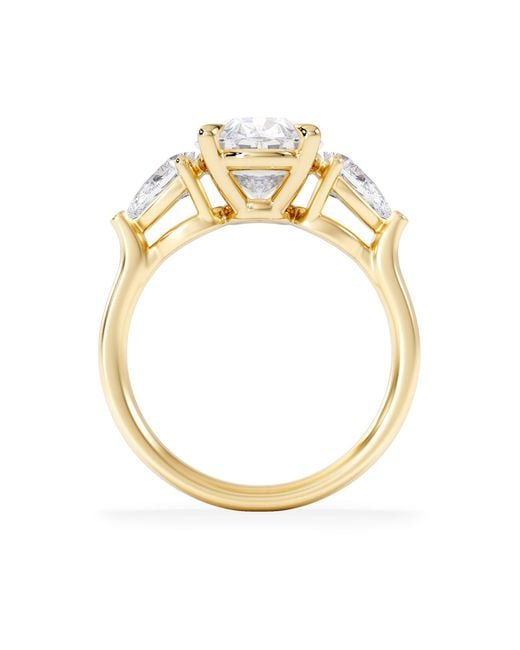 The Diamond Store Blue Adore 3.80Ct Oval Cut Lab Diamond 3 Stone Engagement Ring