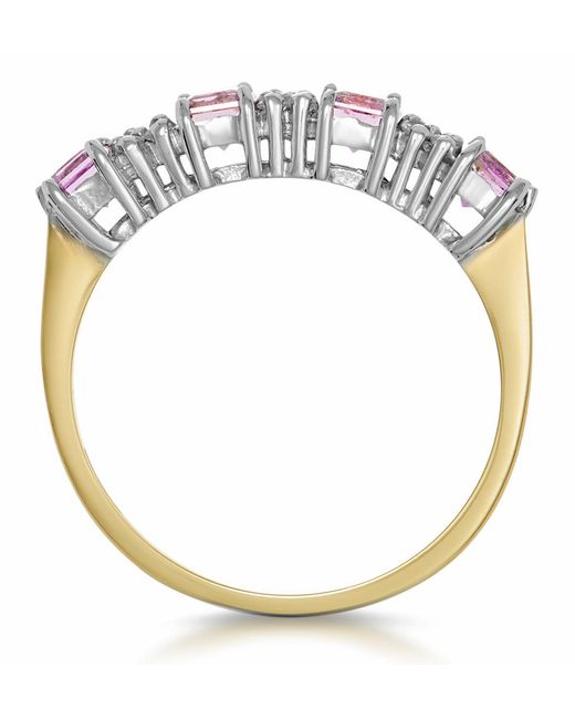 The Diamond Store Purple Amethyst 0.56Ct And Diamond 9K Ring