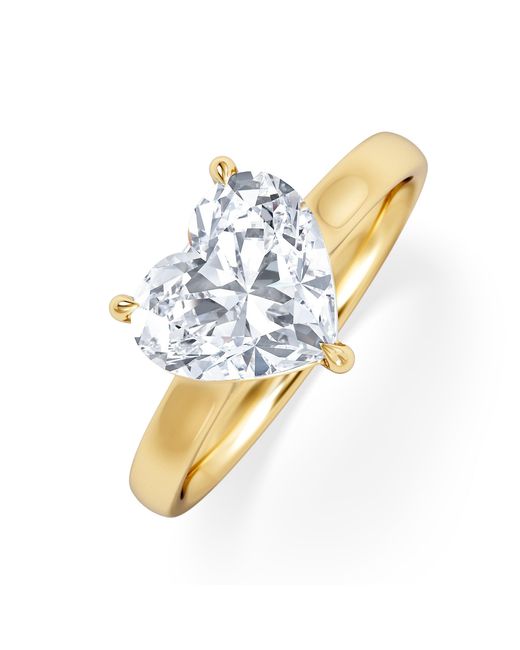 The Diamond Store Blue Amora Heart 2.00Ct Lab Diamond Engagement Ring F/Vs Set