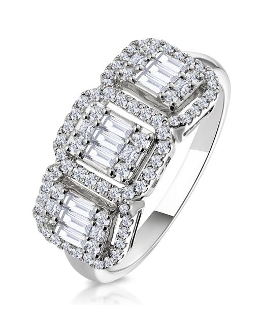 The Diamond Store Metallic 0.80Ct Asteria Collection Diamond Baguette Ring