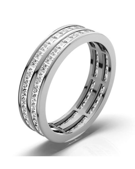 The Diamond Store Metallic 2Ct H/Si Diamond 18K Full Band Ring for men