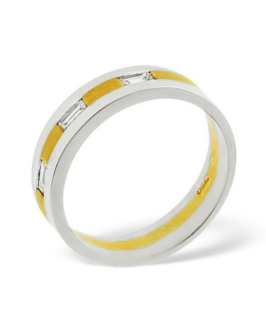 The Diamond Store Yellow Lilly 0.14Ct G/Vs Diamond And 18K Two Tone Wedding Ring for men