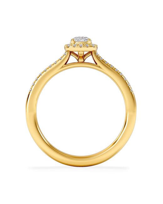 The Diamond Store Metallic Lumia Round Cut Lab Diamond Halo Ring 0.50Ct F/Vs