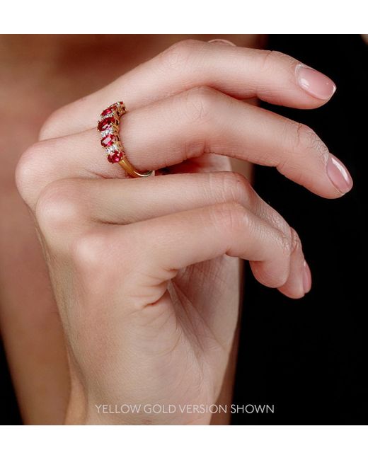 The Diamond Store Red 1.85Ct Ruby And Lab Diamond Eternity Ring