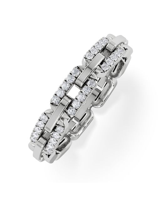 The Diamond Store White Lab Diamond Chain Link Ring 0.14Ct