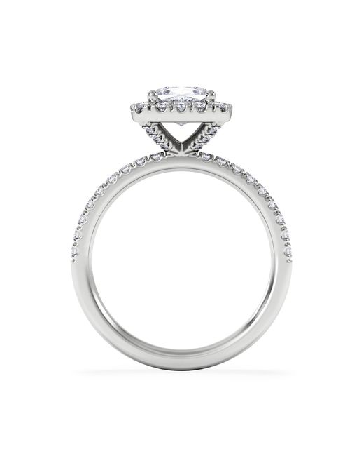 The Diamond Store White Beatrice Gia Diamond Halo Engagement Ring