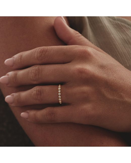 The Diamond Store Metallic Entwine 0.42Ct Round Cut Lab Diamond Half Band Eternity Ring 18K Vermeil