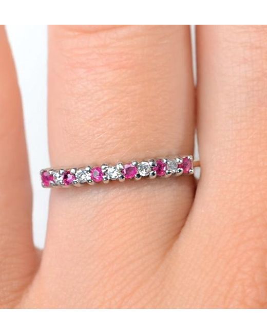 The Diamond Store Metallic Ruby 0.16Ct And Diamond 9K Ring