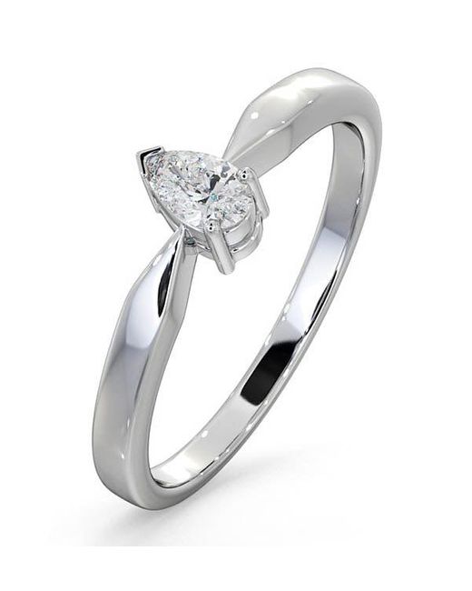 The Diamond Store Metallic Certified Pear Shaped Diamond Engagement Ring 0.25Ct-G/Vs