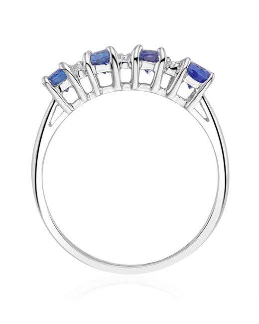 The Diamond Store Blue Tanzanite 0.76Ct And Diamond 9K Ring