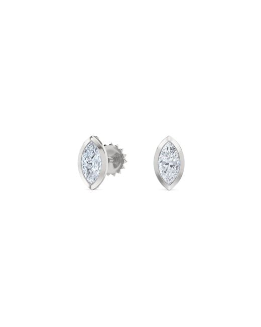 The Diamond Store Metallic Bezel Set 0.50Ct Marquise Cut Lab Diamond Stud Earrings