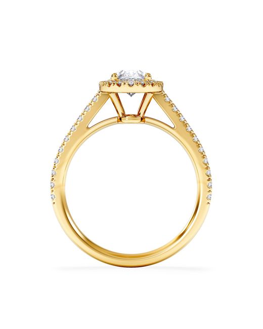 The Diamond Store Metallic Georgina Lab Oval Diamond Halo Engagement Ring 18K 1.55Ct F/Vs1