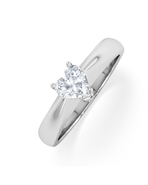 The Diamond Store White Naomi Heart Cut Lab Diamond Engagement Ring 0.50Ct H/Si