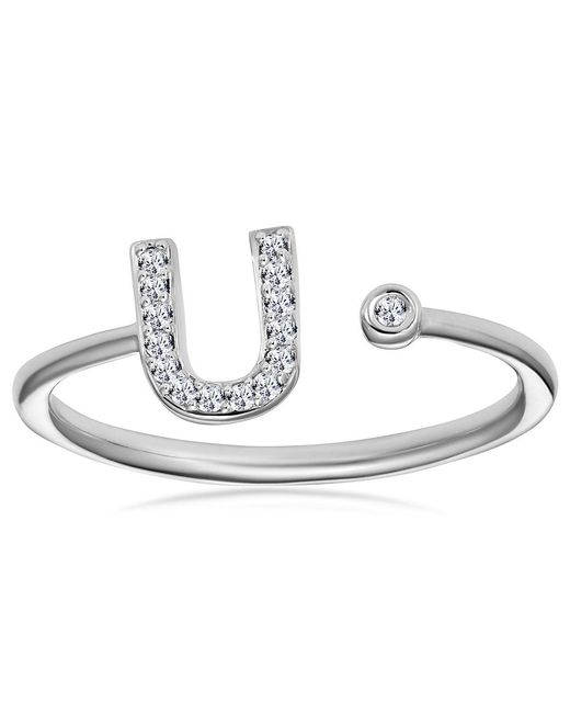 The Diamond Store Metallic Diamond Initial 'U' Ring 0.07Ct Set