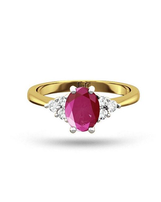 The Diamond Store Metallic 18K 0.85Ct Sapphire And 0.12Ct Diamond Ring