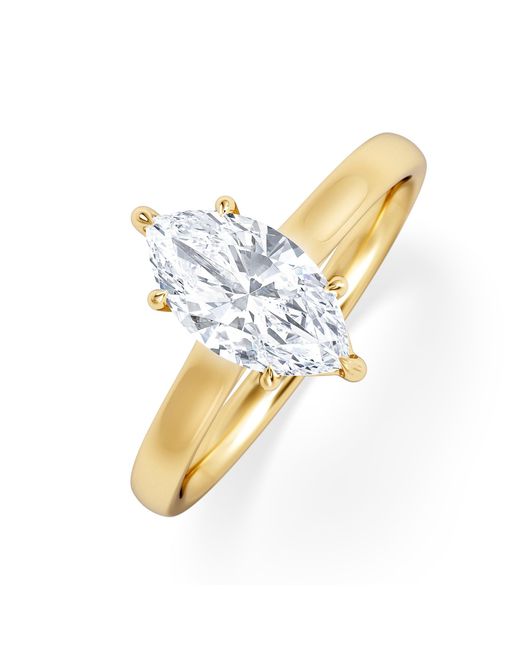 The Diamond Store Metallic Amora Marquise 1.00Ct Lab Diamond Engagement Ring F/Vs Set