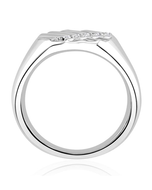 The Diamond Store Metallic Lab Diamond Signet Ring 0.07Ct H/Si for men