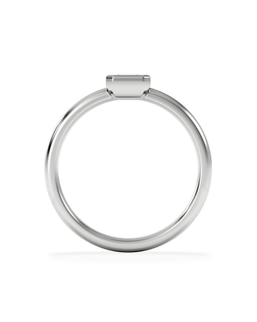 The Diamond Store Metallic Horizon Emerald Cut Lab Diamond Solitaire Ring 0.25Ct H/Si