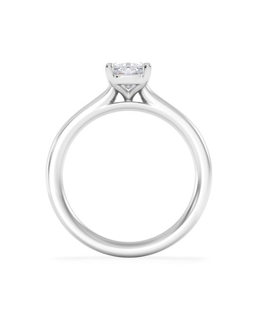 The Diamond Store White Amora 1.00Ct Elongated Cushion Cut Lab Diamond Solitaire Engagement Ring