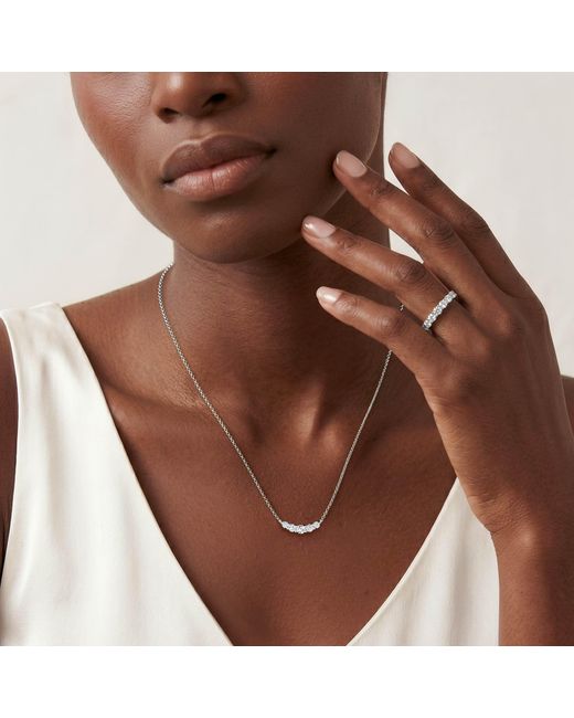 The Diamond Store Metallic Legacy 0.50Ct Round Cut Lab Diamond Necklace