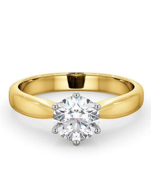 The Diamond Store Metallic Certified High Set Chloe 18Ky Diamond Engagement Ring 1.00Ct