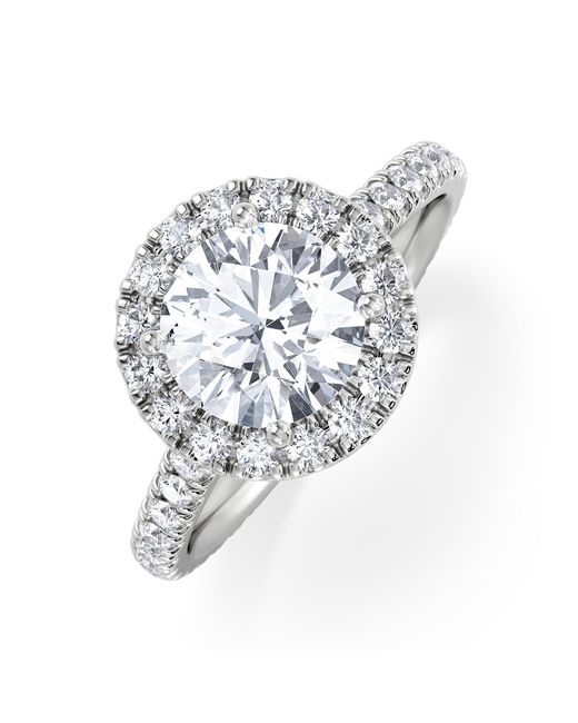 The Diamond Store White 2.30Ct Reina Lab Diamond Halo Engagement Ring