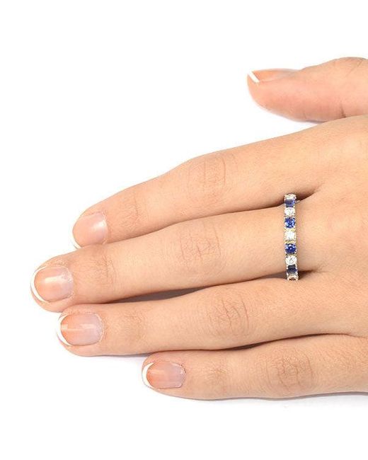 The Diamond Store Blue Sapphire 1.70Ct G/Vs Diamond Eternity Ring Item Hg20-422Uxus