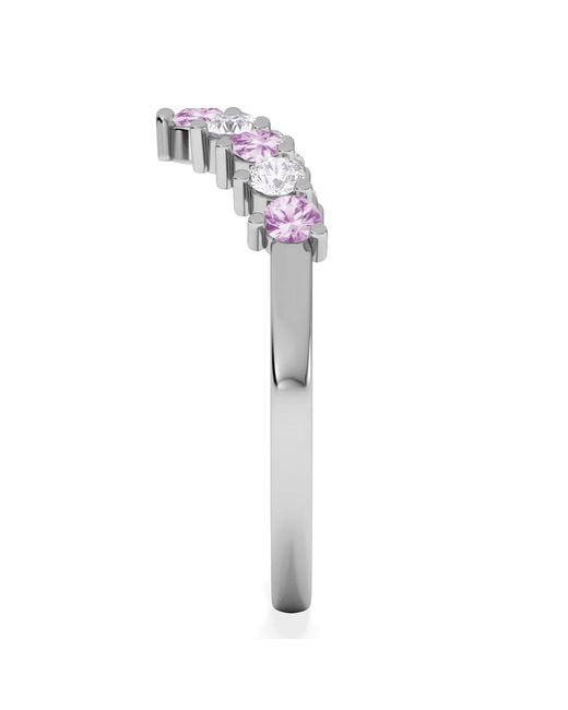 The Diamond Store White Starlit Sapphire And Lab Diamond Wishbone Ring