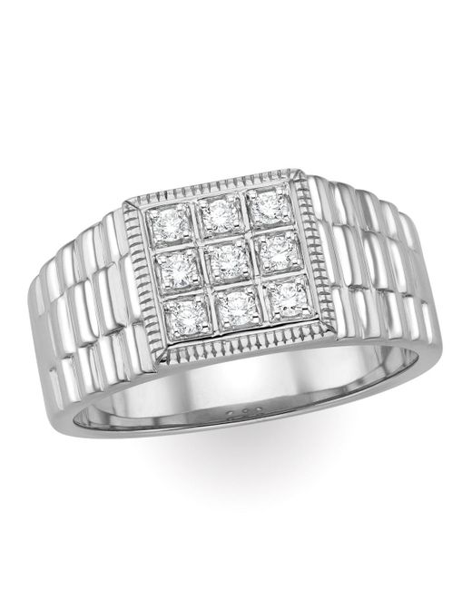 The Diamond Store Metallic Lab Diamond Design Ring 0.25Ct H/Si for men