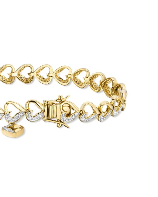The Diamond Store Metallic Diamond Heart Bracelet