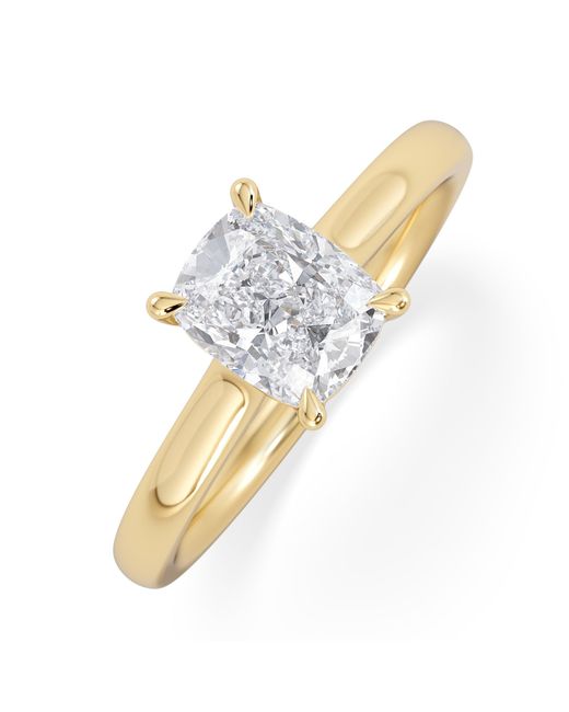The Diamond Store Metallic Amora 1.00Ct Elongated Cushion Cut Lab Diamond Solitaire Engagement Ring