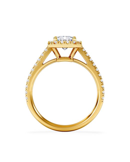 The Diamond Store Metallic Annabelle Lab Diamond Halo Engagement Ring