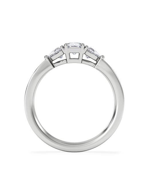 The Diamond Store White Aurora Lab Diamond Emerald Cut And Trillion 1.00Ct Ring
