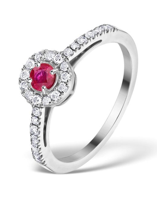 The Diamond Store Metallic Ruby Halo Martini 0.25Ct Diamond Ring