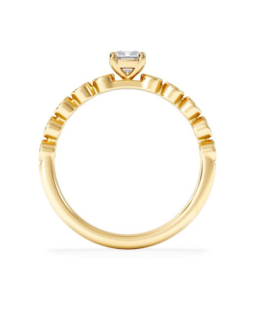 The Diamond Store Metallic Entwine 0.30Ct Round Cut Lab Diamond Solitaire Engagement Ring With Side Stones