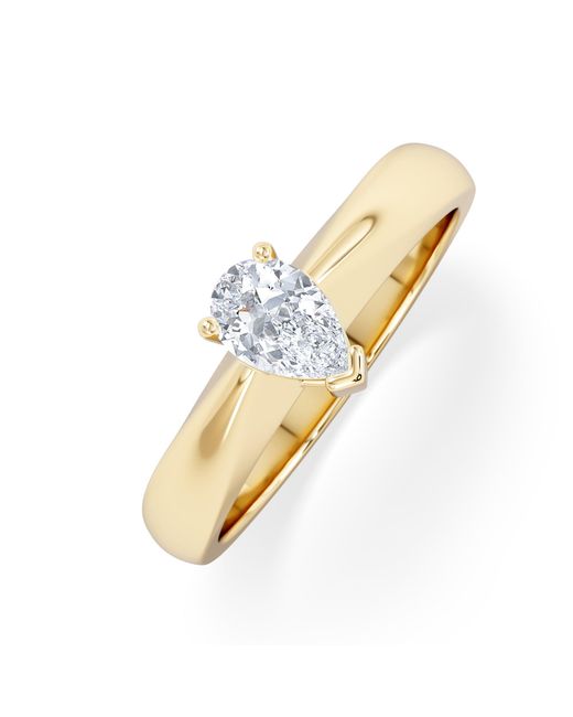 The Diamond Store Metallic Naomi Pear Cut Lab Diamond Engagement Ring 0.50Ct H/Si