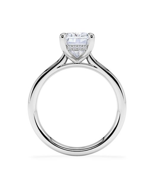 The Diamond Store White Amora Radiant 3.00Ct Hidden Halo Lab Diamond Engagement Ring G/Vs1 Set