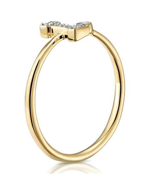 The Diamond Store Metallic Diamond Initial 'I' Ring 0.07Ct Set