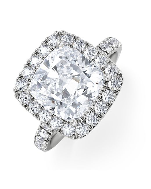 The Diamond Store Metallic Beatrice 3.55Ct Lab Diamond Cushion Cut Engagement Ring