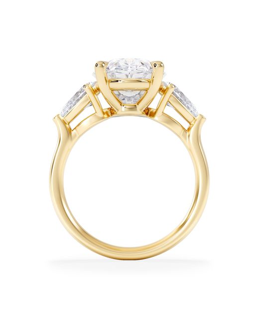 The Diamond Store Blue Adore 6.00Ct Oval Cut Lab Diamond 3 Stone Engagement Ring