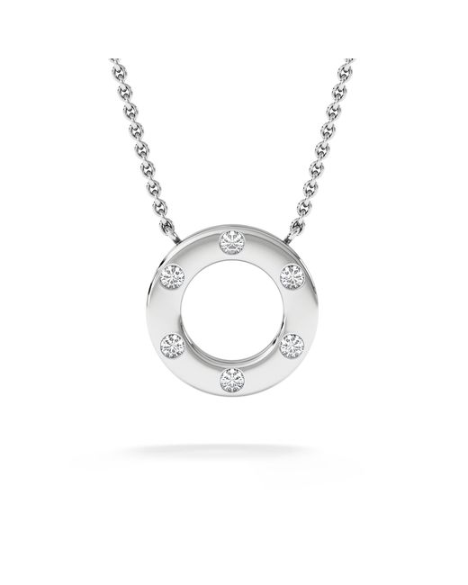 The Diamond Store Metallic Élan 0.06Ct Lab Diamond Circle Necklace