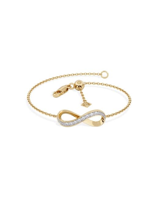 The Diamond Store Metallic Infinity Love 0.08Ct Lab Diamond Chain Bracelet