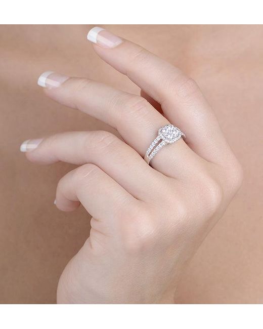 The Diamond Store Metallic Halo Engagement Ring Galileo 0.90Ct Of Diamonds