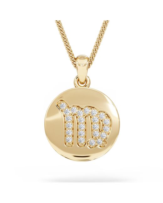 The Diamond Store Metallic Astrology Virgo 0.07Ct Lab Grown Diamond Medallion Pendant Necklace