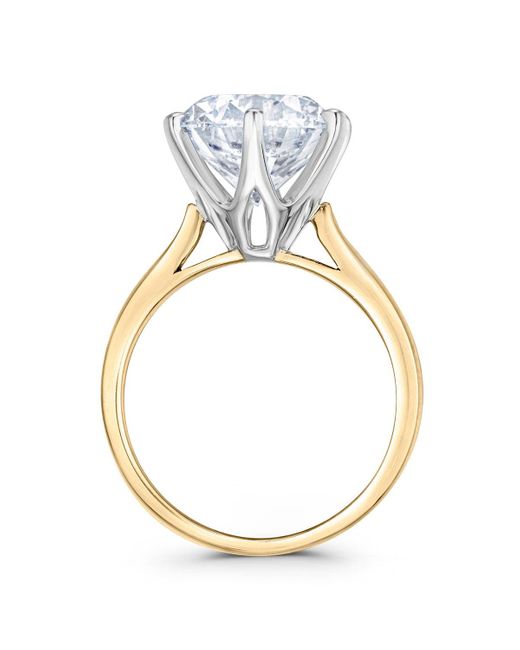 The Diamond Store Metallic Low Set Chloe 5.00Ct Lab Diamond Round Cut Engagement Ring