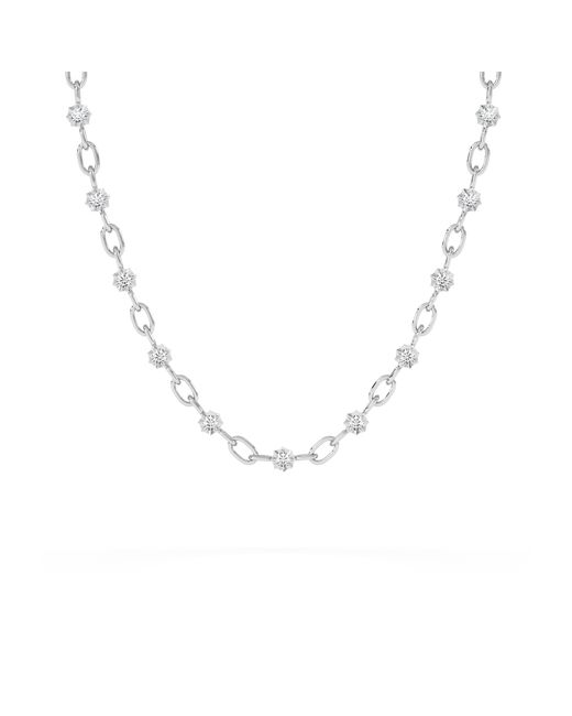 The Diamond Store Metallic Bound Lab Diamond Link Necklace 0.87Ct Round Cut