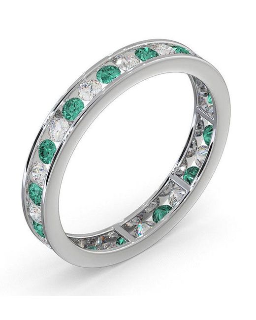 The Diamond Store Blue Eternity Ring Rae Diamonds H/Si And Emerald 1.20Ct