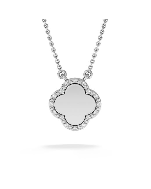 The Diamond Store Metallic Florence 0.06Ct Lab Diamond Halo Necklace